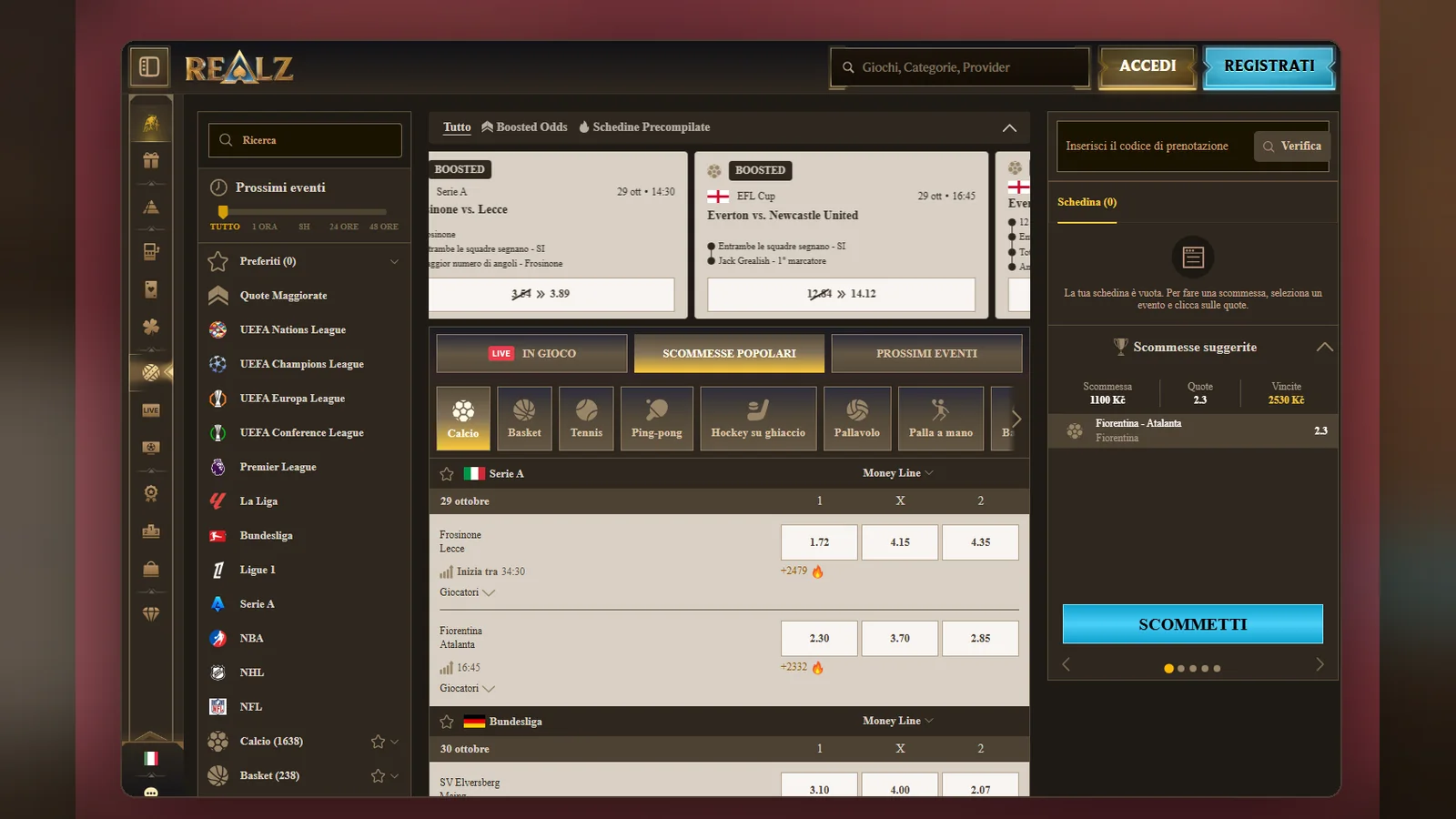 Realz scommesse